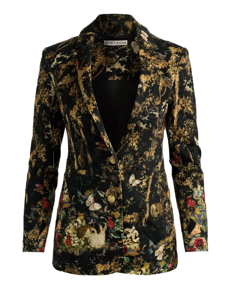 Alice + Olivia Bestickter Breann Blazer - Schwarz Schwarz