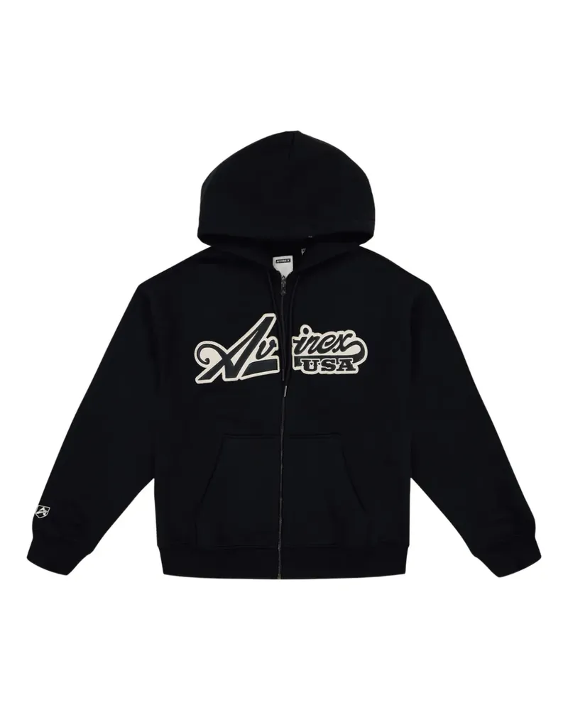 Avirex Kapuzenjacke mit Logo - Schwarz Schwarz