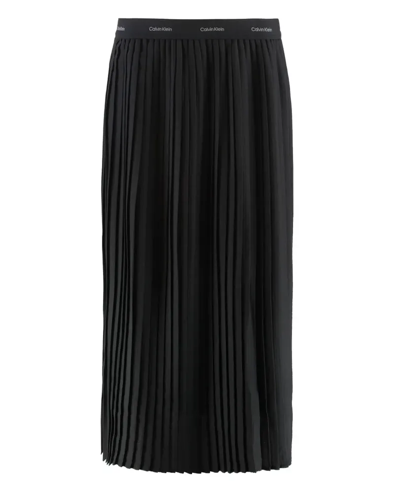 Calvin Klein pleated crepe midi skirt - Schwarz Schwarz