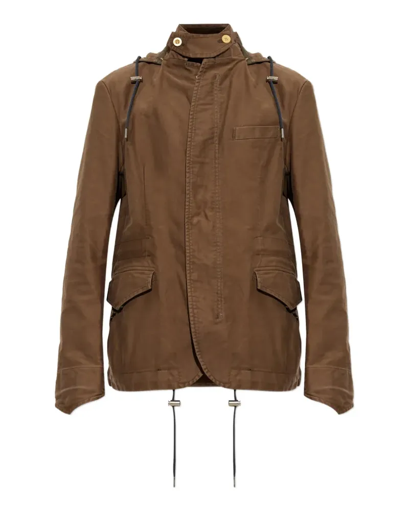 Sacai Jacke mit abnehmbarer Kapuze - Braun Braun