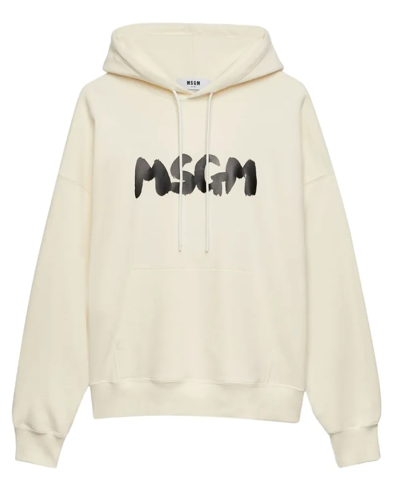 MSGM Hoodie mit Logo-Print Nude