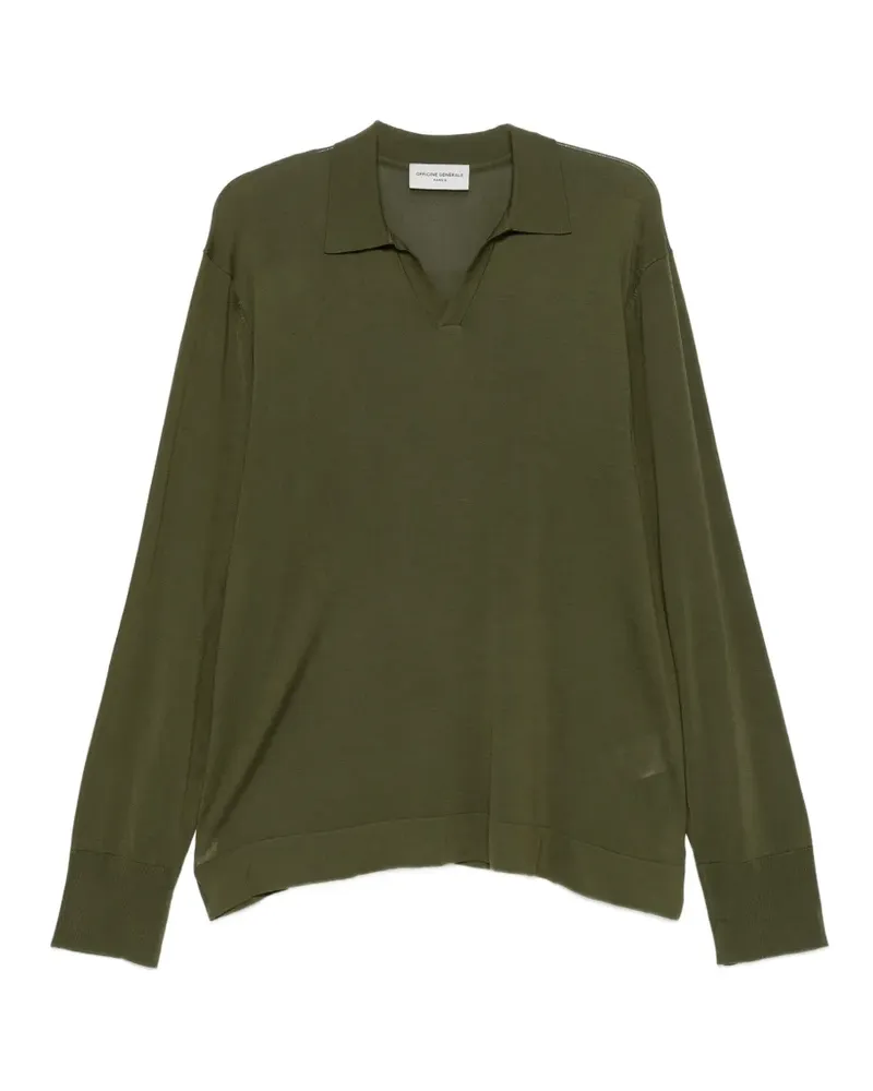 Officine Generale Simone Sweatshirt mit V-Ausschnitt - Grün Grün