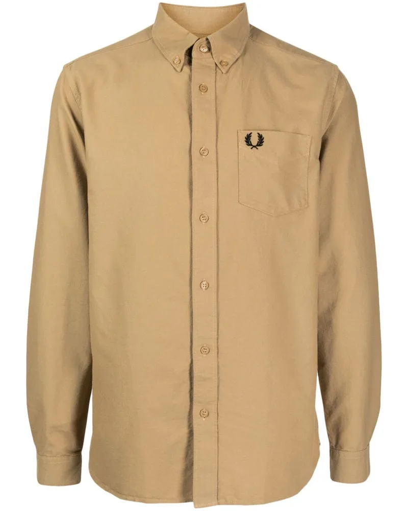 Fred Perry Hemd mit Logo-Stickerei Braun