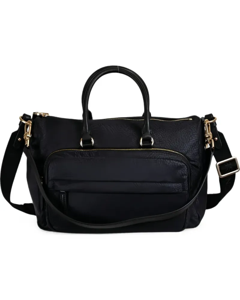 Borbonese monogram-print zipped tote bag - Schwarz Schwarz