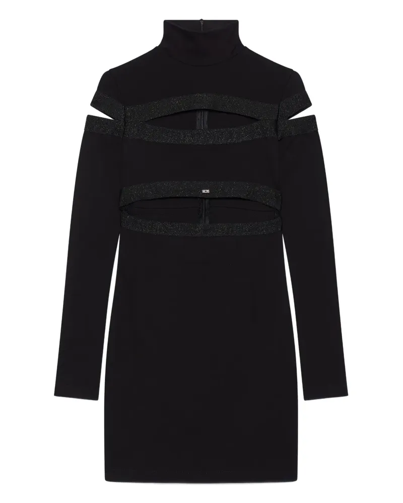 GCDS Rollkragen-Minikleid mit Cut-Out - Schwarz Schwarz