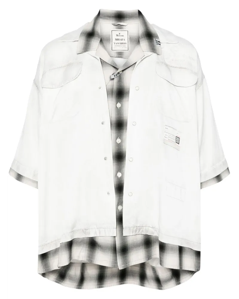 MIHARAYASUHIRO Twill-Hemd im Layering-Look - Grau Grau