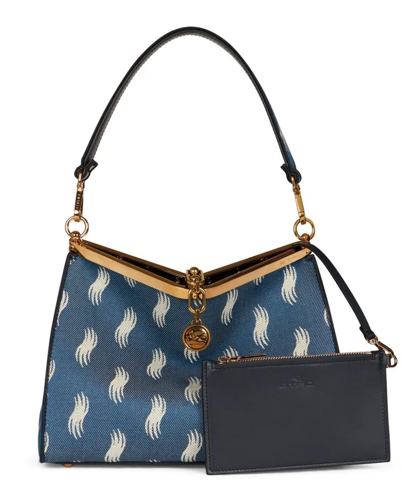Etro Mittelgroße Vela Jeans-Schultertasche - Blau Blau
