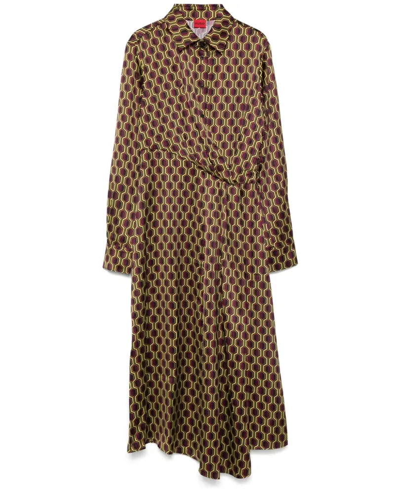HUGO BOSS Midikleid mit geometrischem Print - Violett Violett