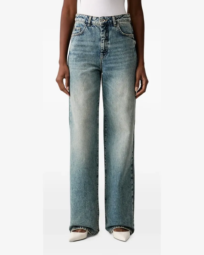 Patrizia Pepe acid-wash straight-leg jeans - Blau Blau