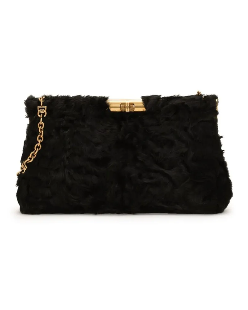 Dolce & Gabbana Clutch mit gebürstetem Effekt - Schwarz Schwarz