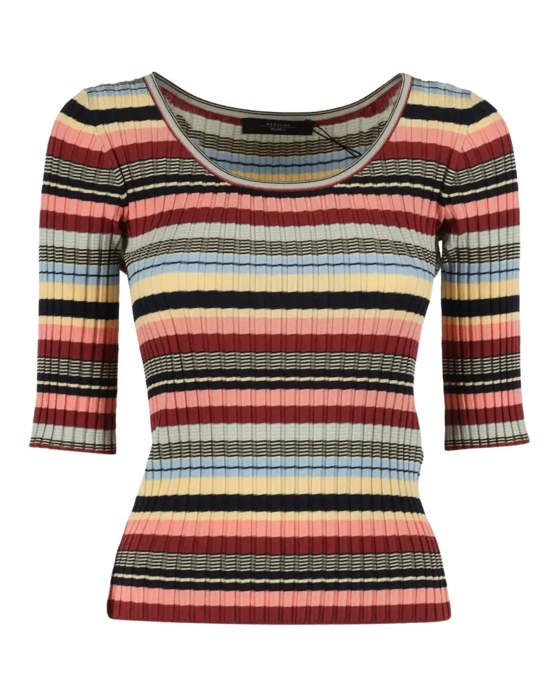 Max Mara striped cropped-sleeve top - Rot Rot