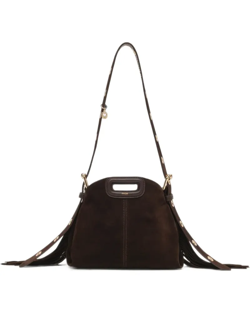 Maje suede leather mini Miss M bag - Braun Braun
