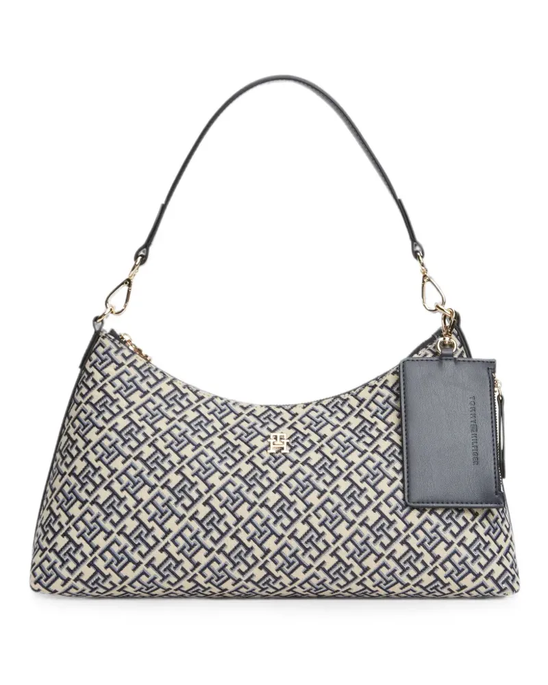 Tommy Hilfiger monogram-pattern logo-plaque shoulder bag - Nude Nude