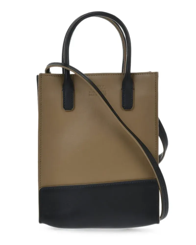 IL BISONTE mini leather tote bag - Braun Braun