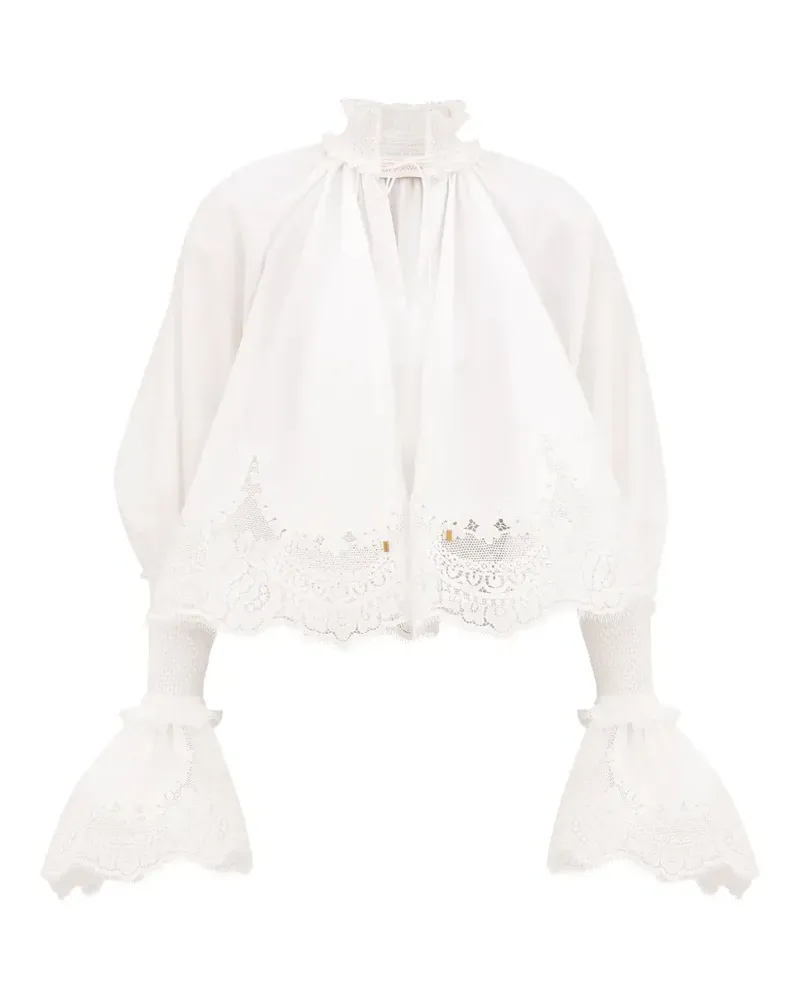 Zimmermann lace ruffled blouse - Weiß Weiß