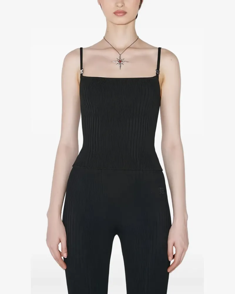 MISBHV spaghetti straps logo hardware knitted top - Schwarz Schwarz