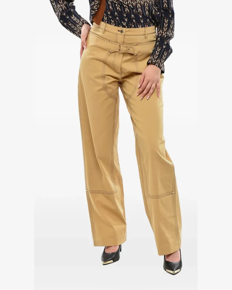 Stella McCartney Straight-Fit-Hose mit hohem Bund und Schnalle - Braun Braun