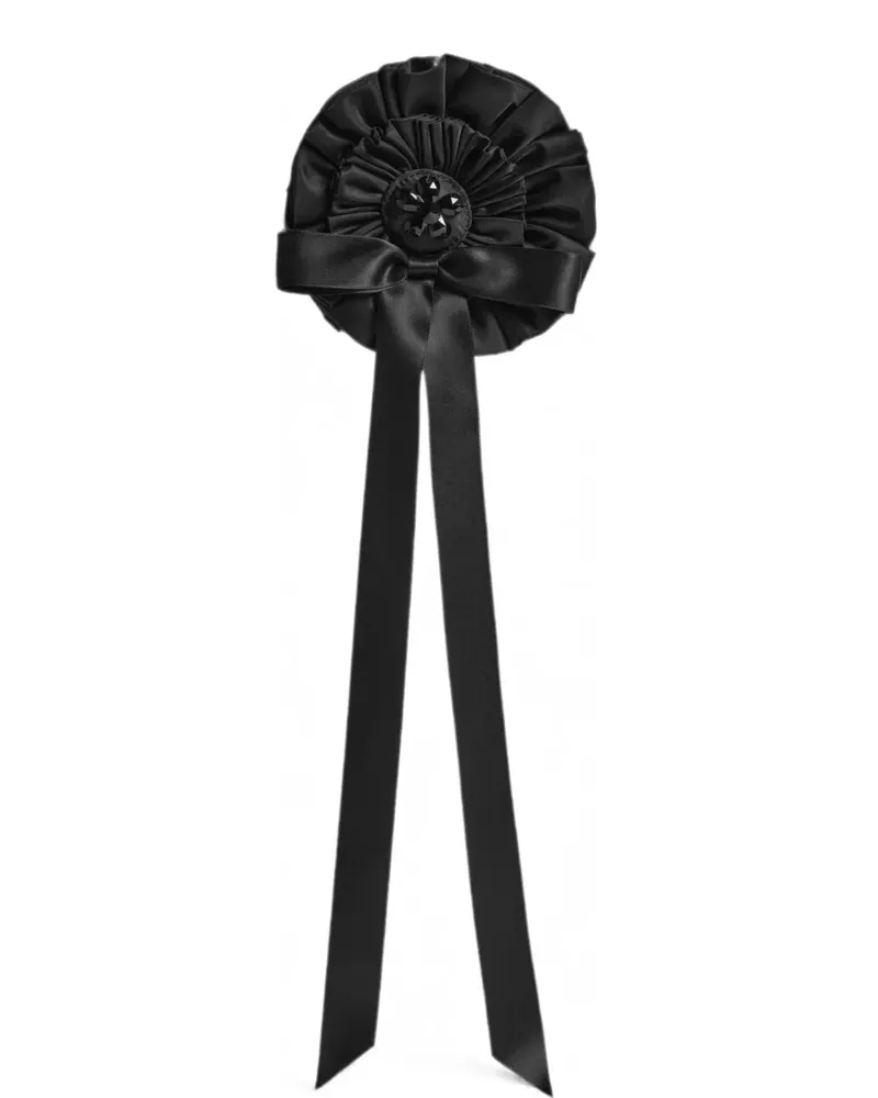Simone Rocha Verzierter Rosette Taschenanhänger - Schwarz Schwarz