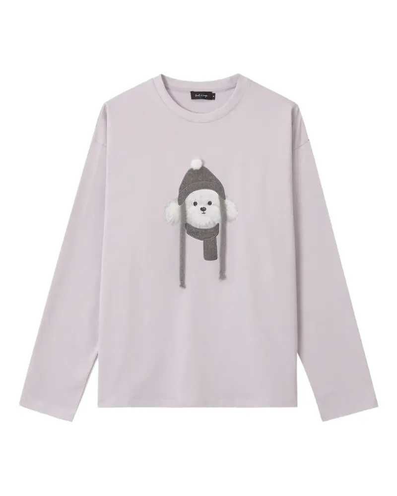 Tout a Coup Langarmshirt mit Hunde-Print - Violett Violett