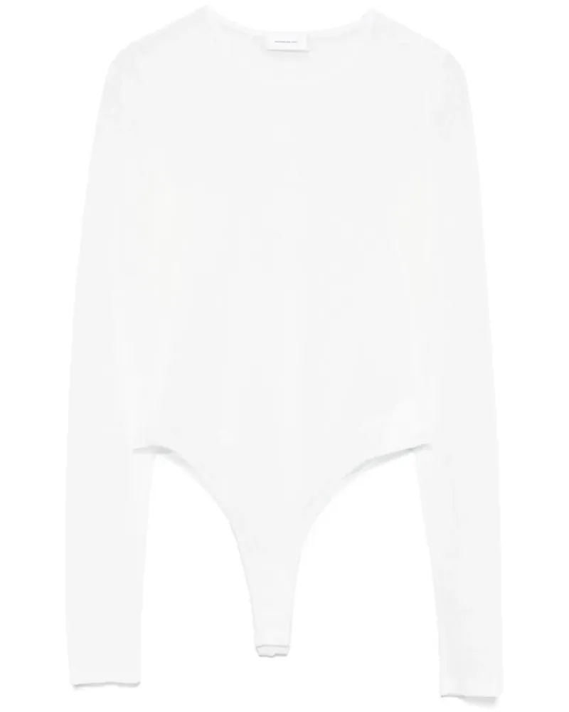 WARDROBE.NYC Gepunkteter Body - Weiß Weiß