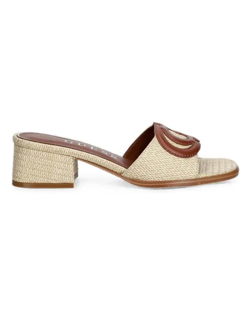 Guess Gewebte Cerina Sandalen mit Logo-Schild - Nude Nude