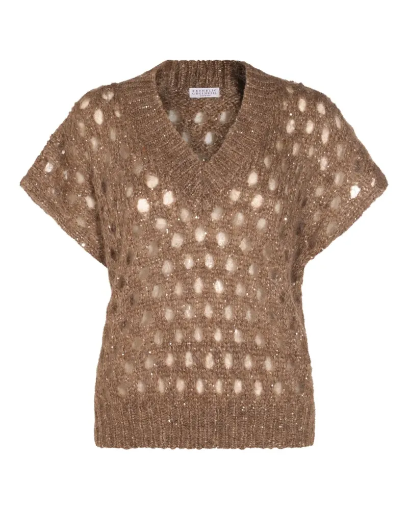 Brunello Cucinelli Pullover mit V-Ausschnitt - Braun Braun