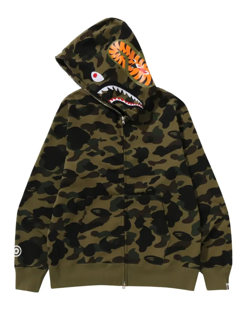 BAPE 1st Camo Shark Kapuzenjacke - Grün Grün