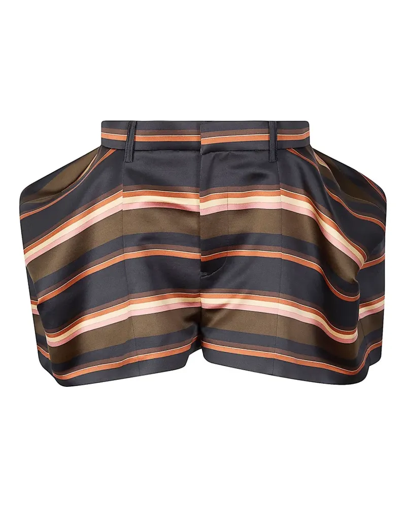 Sacai horizontal-stripe shorts - Grün Grün