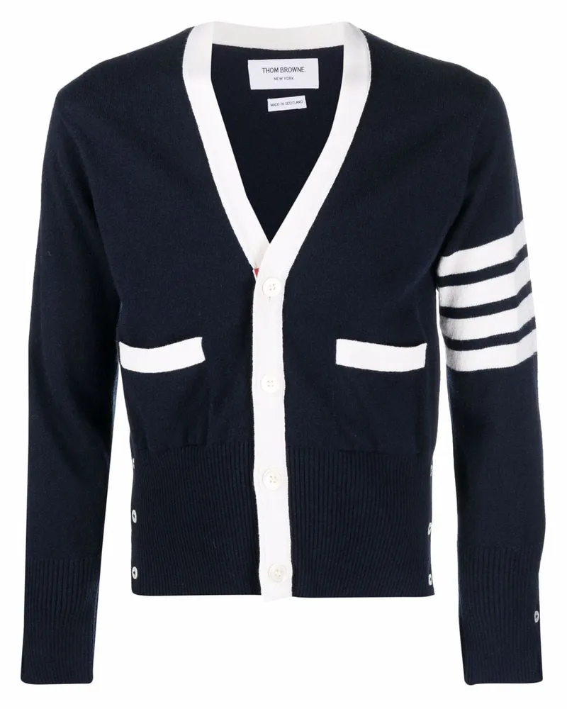 Thom Browne Kaschmircardigan mit Streifen - Blau Blau