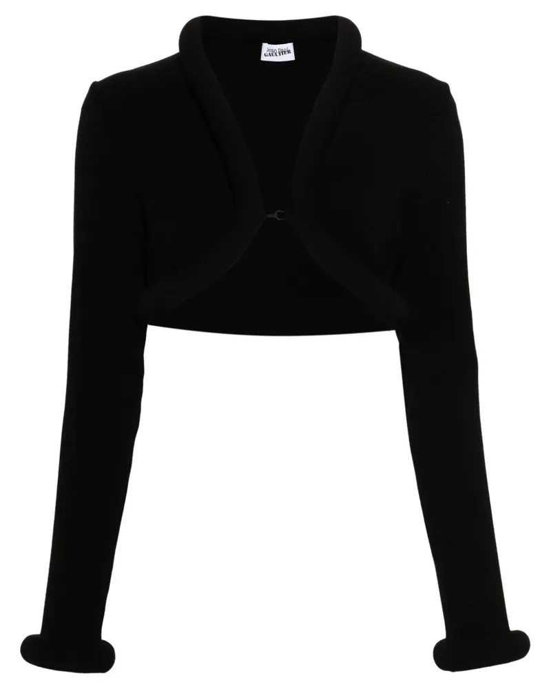 Jean Paul Gaultier Cropped-Cardigan mit wattierten Details - Schwarz Schwarz