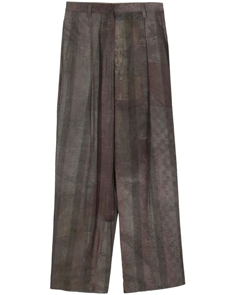 Ziggy Chen Hose mit weitem Bein Grau