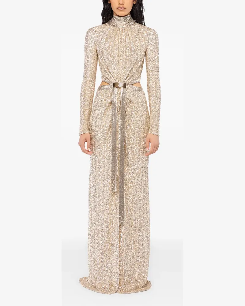 Paco Rabanne sequin-embellished cut-out dress - Gold Gold