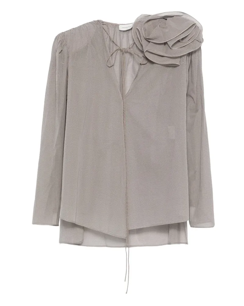 Magda Butrym Bluse mit Rosenverzierung - Braun Braun