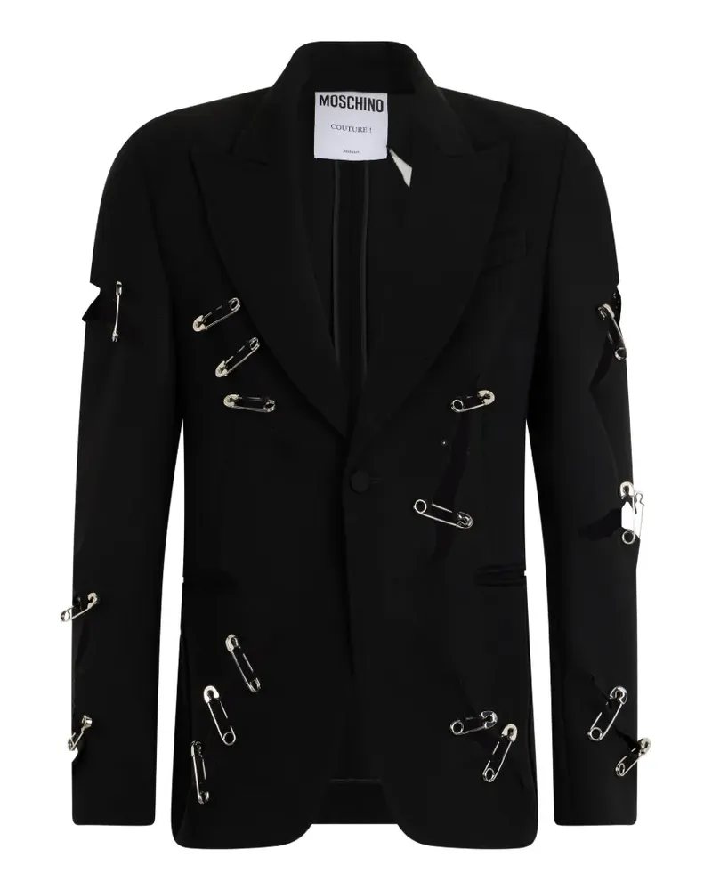 Moschino safety-pin blazer - Schwarz Schwarz