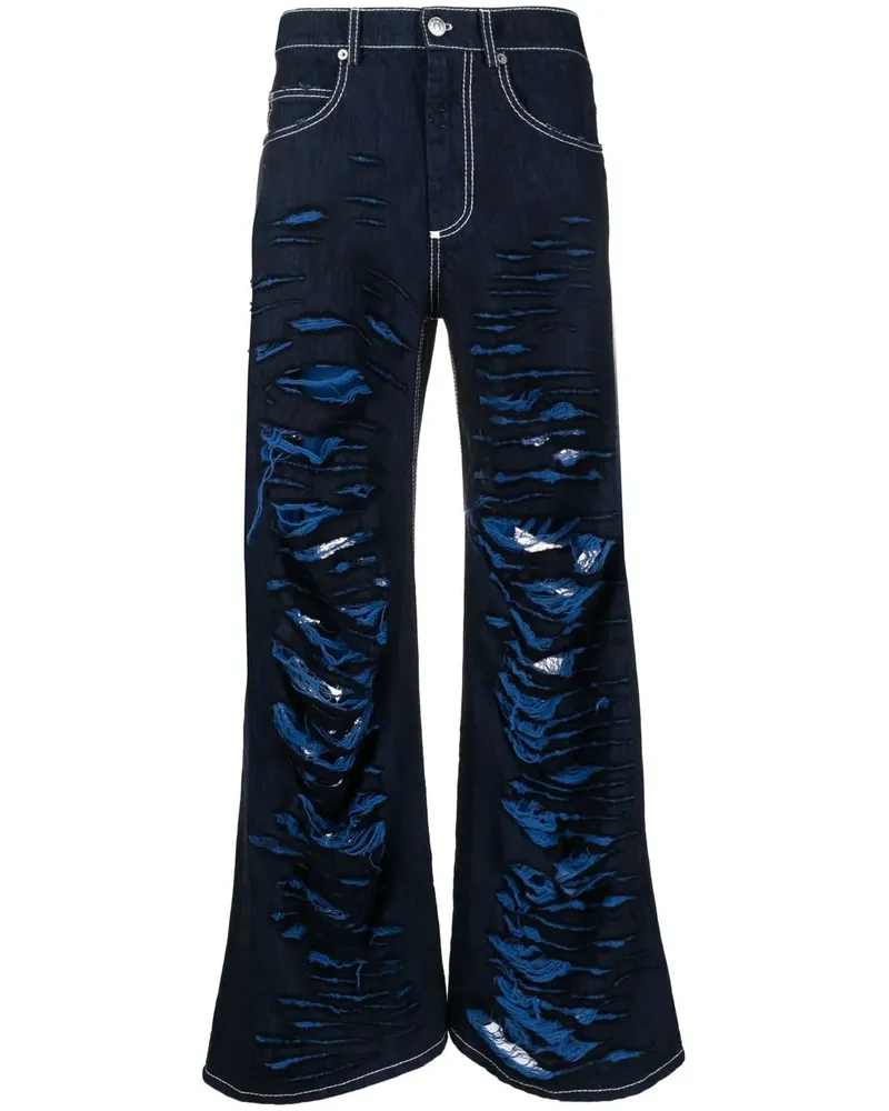 Marni Gerade Jeans im Distressed-Look - Blau Blau