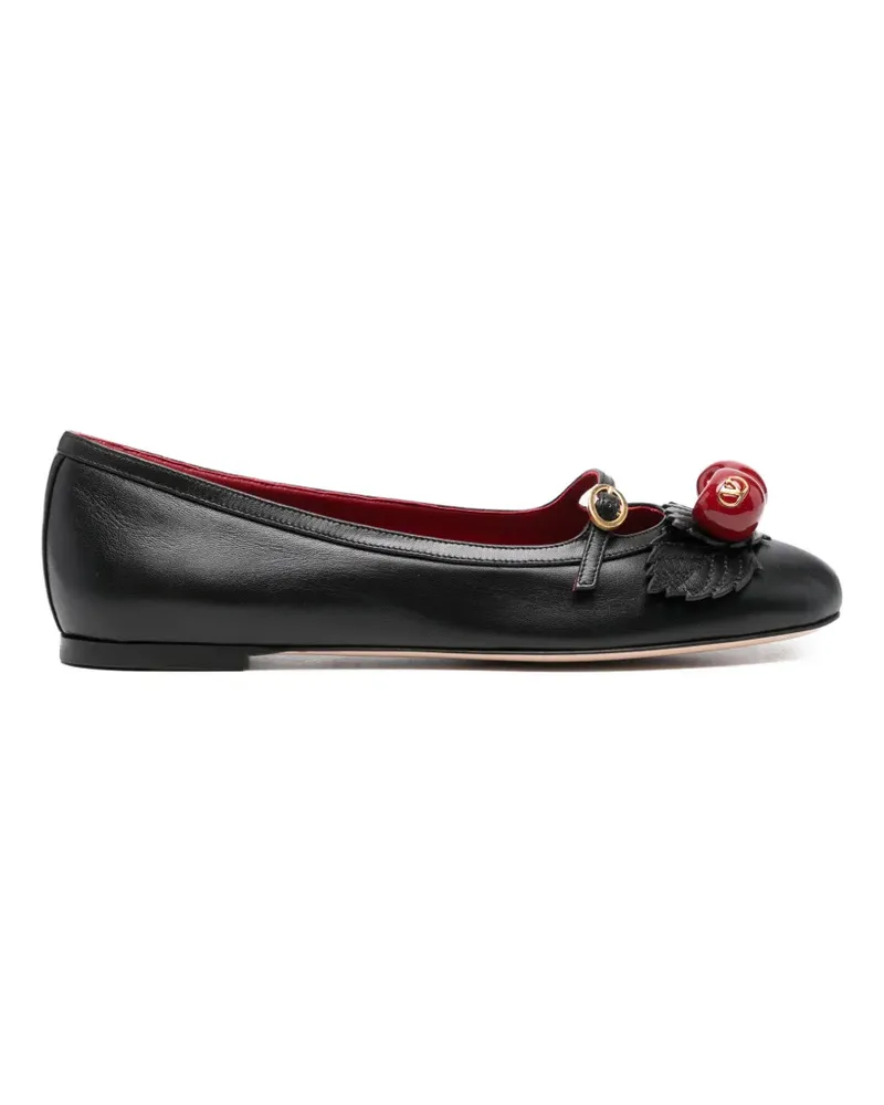 Valentino Garavani cherryfic ballet flats - Schwarz Schwarz