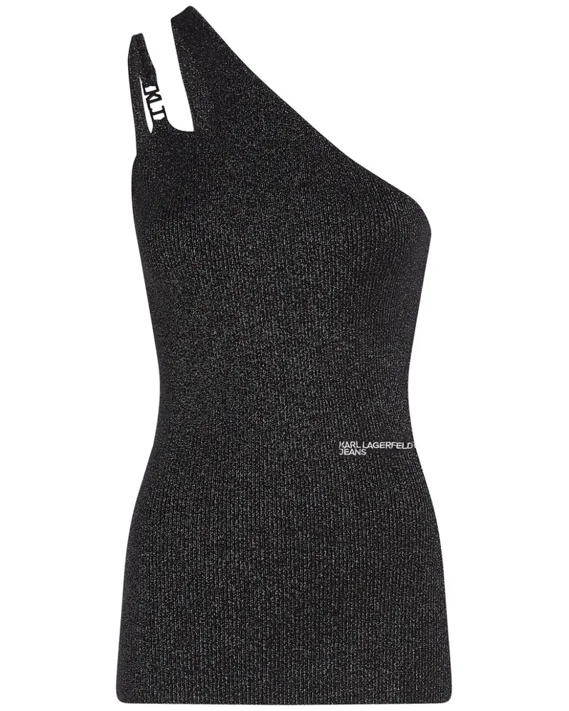 Karl Lagerfeld Top mit Logo-Schild - Schwarz Schwarz