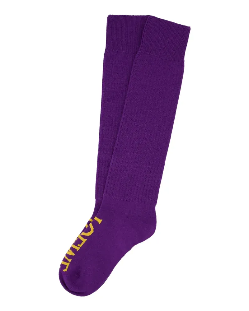Loewe logo-jacquard ribbed-knit socks - Violett Violett