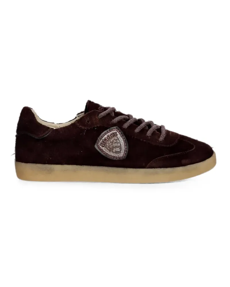 Blauer Sneakers mit Schnürung - Braun Braun