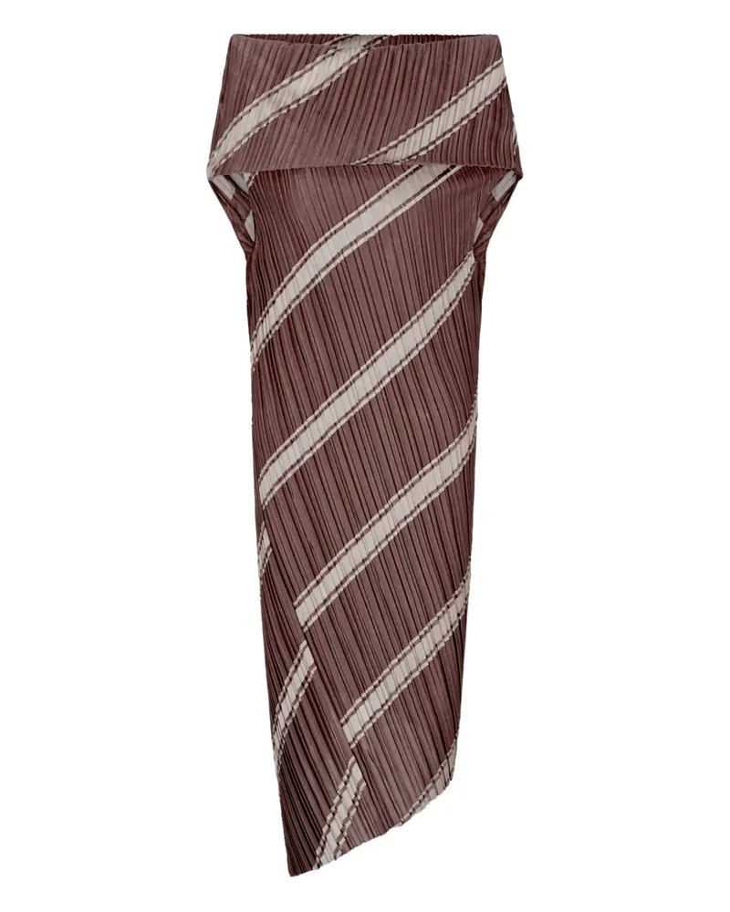 Giorgio Armani striped pleated midi dress - Braun Braun