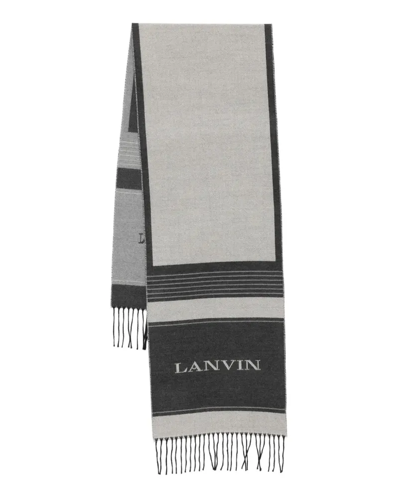 Lanvin Schal mit Logo - Grau Grau