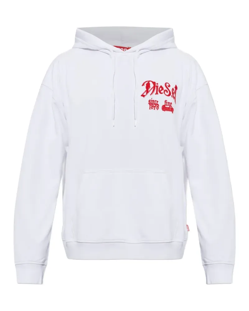 Diesel logo-print graphic-print hoodie - Weiß Weiß