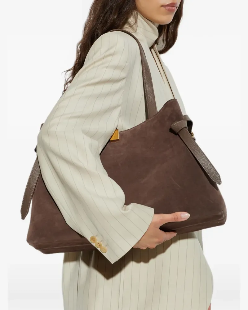 YUZEFI Gyoza suede tote bag - Braun Braun