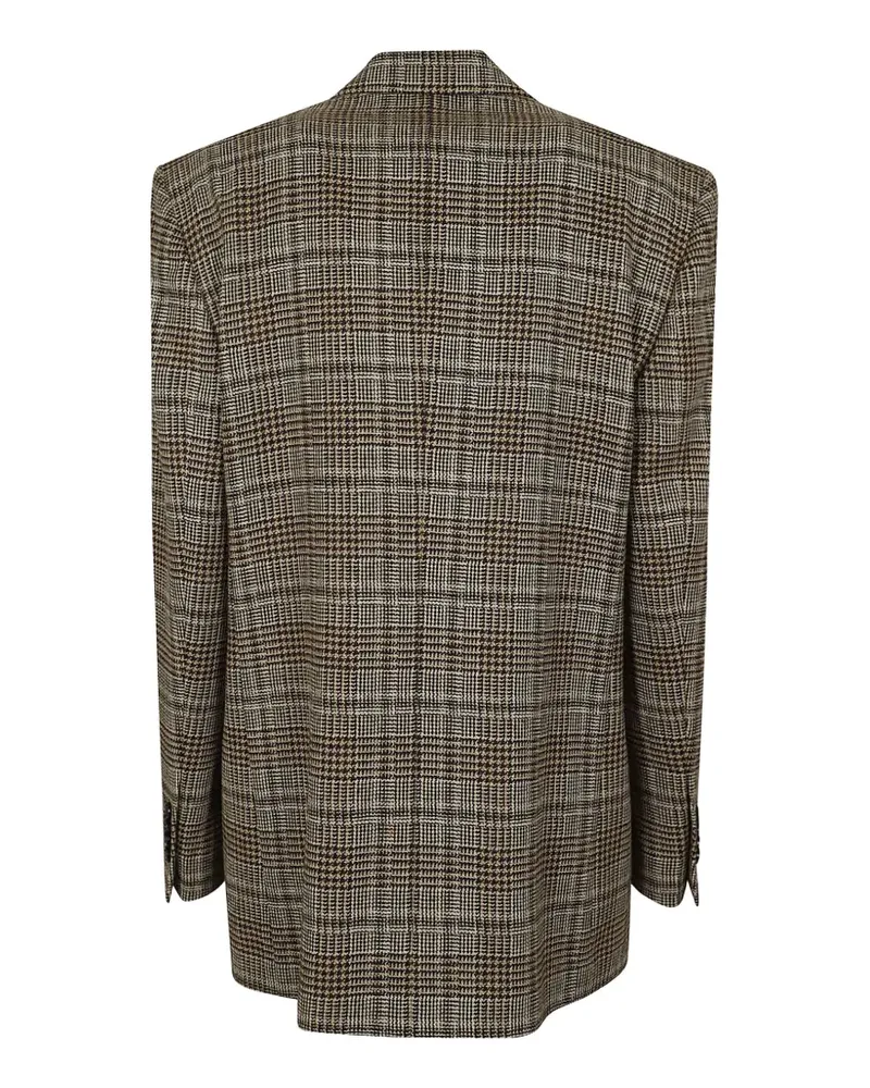 LARDINI checked double-breasted blazer - Nude Nude