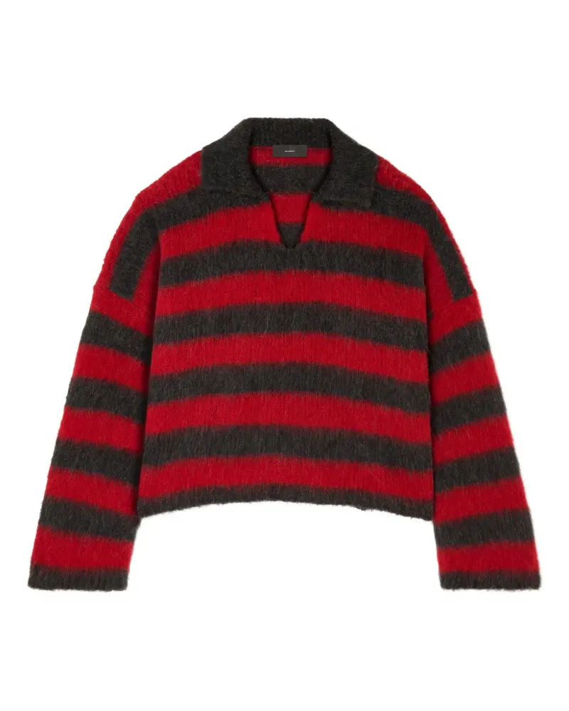 Alanui Gestreifter Grunge Pullover - Rot Rot