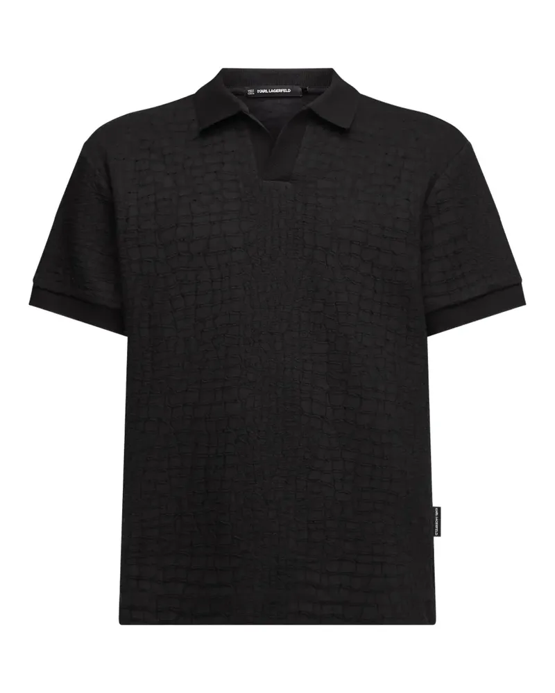 Karl Lagerfeld T-Shirt mit Kroko-Effekt - Schwarz Schwarz