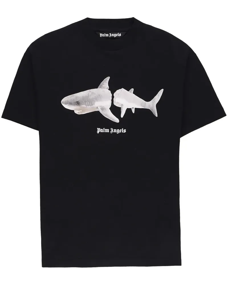 Palm Angels T-Shirt mit Hai-Print - Schwarz Schwarz