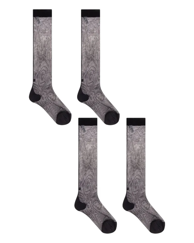 Dolce & Gabbana Semi-transparente Socken (3er-Set) - Schwarz Schwarz