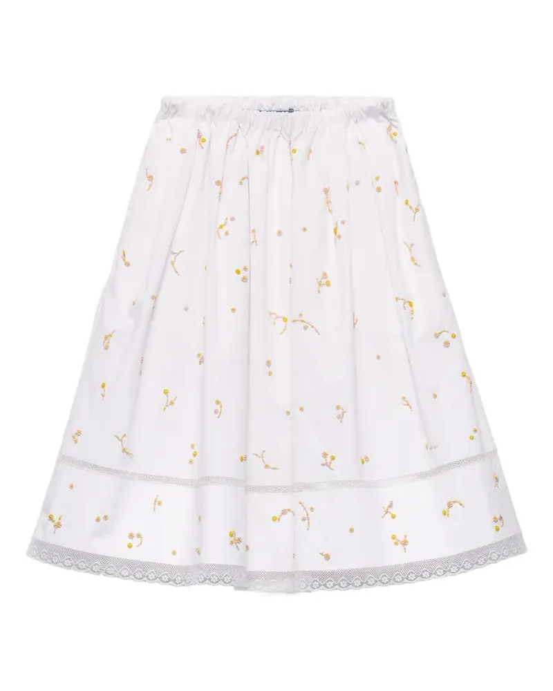 Prada embroidered poplin skirt - Weiß Weiß