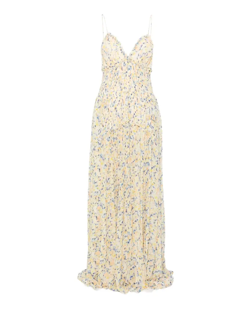 Ulla Johnson floral pleated maxi dress - Gelb Gelb